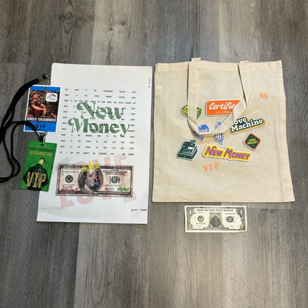 Andy Grammer Love Is The New Money Tour 2023 VIP Bag Poster Passes Minnesota